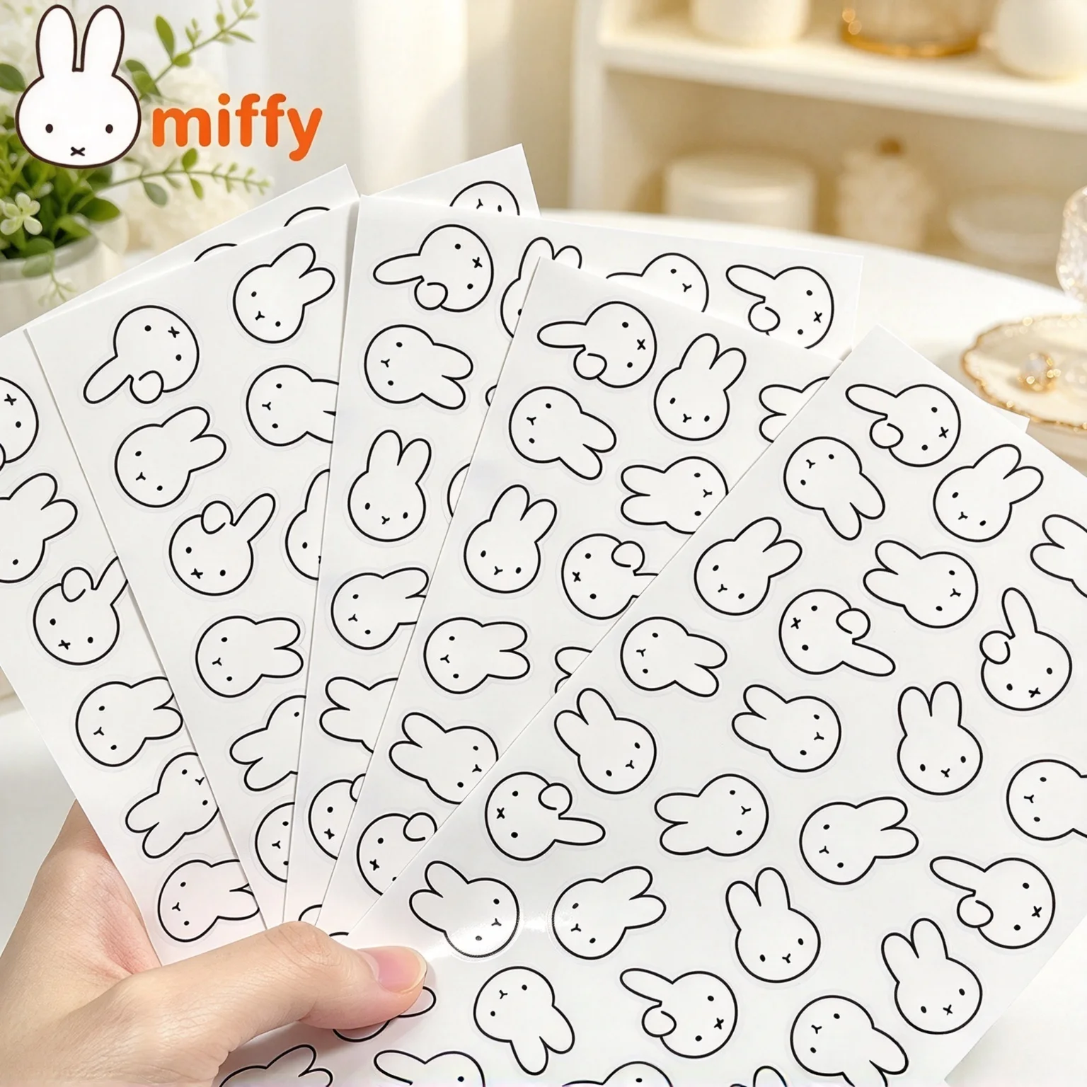 Cute Miffys Kawaii Stickers Cartoon DIY Waterproof Decorative Stickers Notebook Computer Mobile Phone Case Holiday Presents