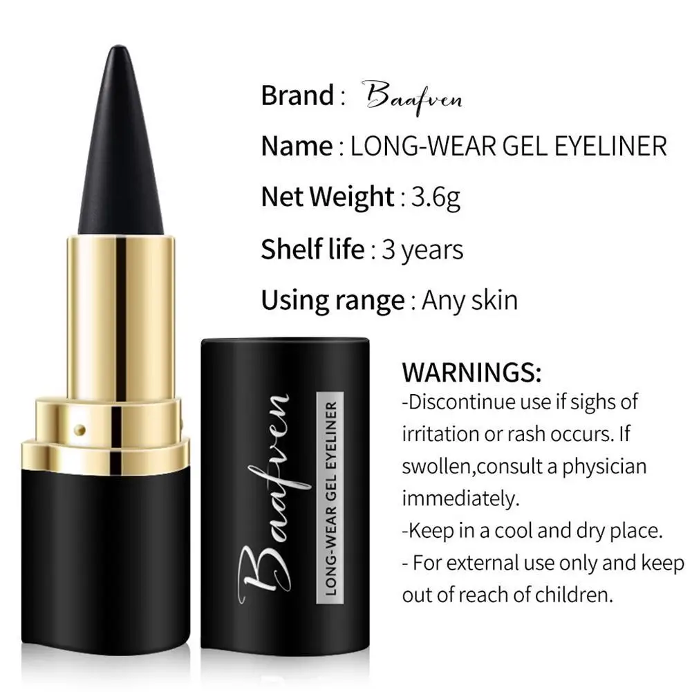 1Pc Zwart Waterdichte Eyeliner Crème Langdurig Gemakkelijk Te Dragen Eyeliner Gel Matte Sneldrogende Eyeliner Pen Make-Up Cosmetica