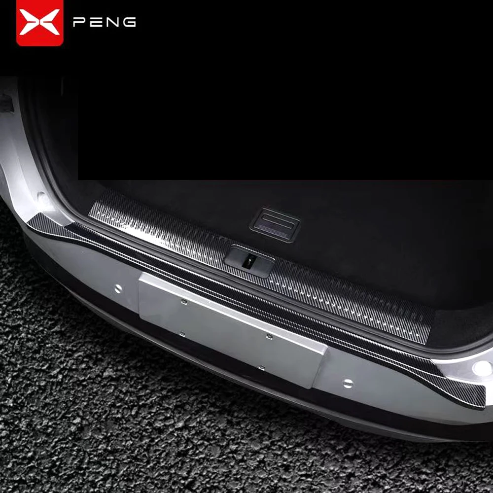 

For Xpeng G6 Rear Guard Plate Protection Sticker ABS Carbon Fiber Pattern Trunk Threshold Strip Protection Anti Kick Trampling D