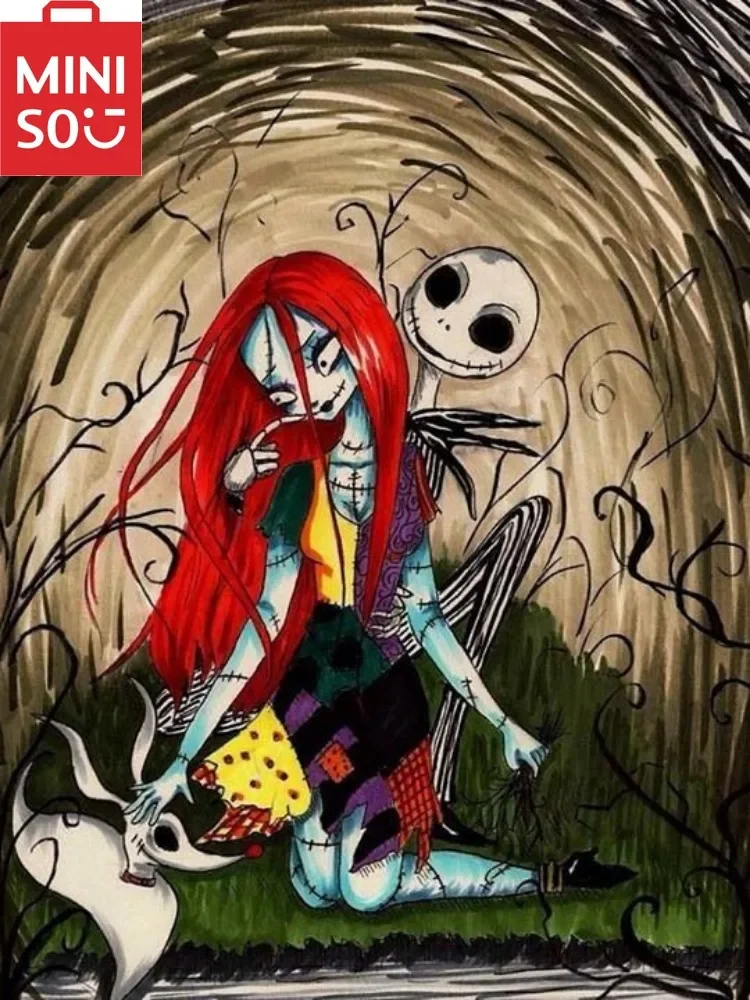 

Картина маслом по номерам, мультфильм Диснея «Кошмар перед Рождеством», украшение для дома, настенный декор для спальни, подарочная рамка