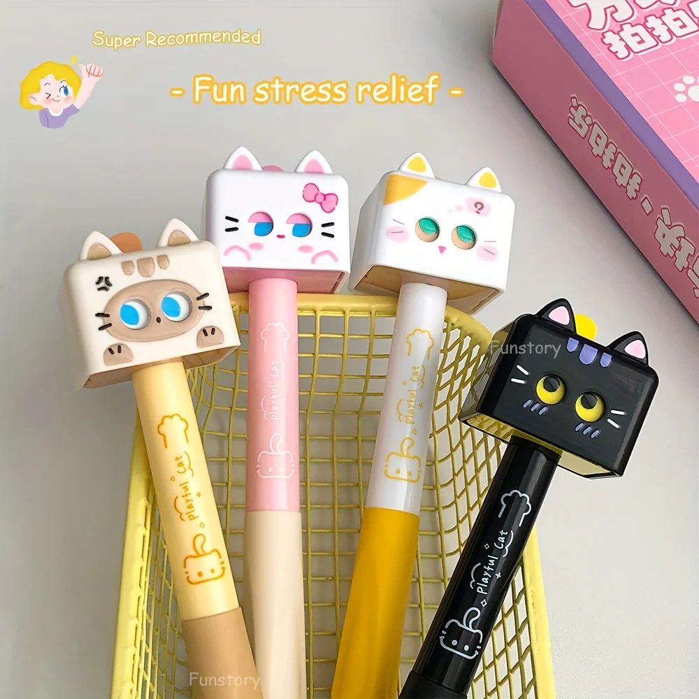 

Moule Cube Patting Le Face Changing Pen Cat Dog Stress Relief Neutral Pen Girl Heart Press Black Brush Question Pen