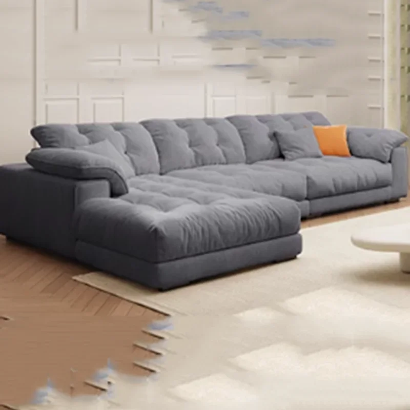 Gray European Living Room Sofas Luxury Minimalist Daybed Sleeper Lounges Sofas Double Lazy Armchair Canape Salon Home Furniture