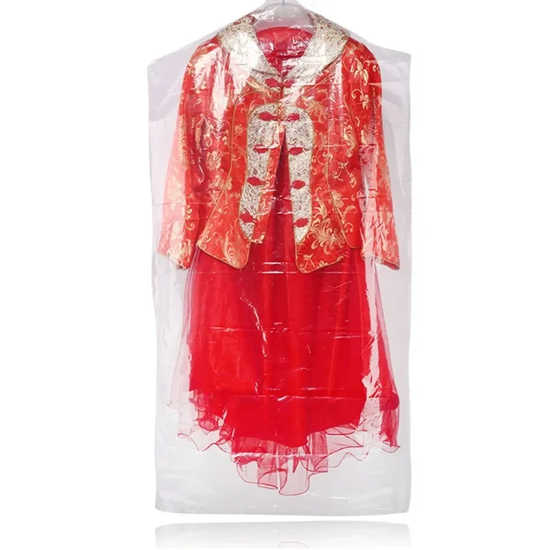 30PCS Transparent Hanging Clothes Dust Cover Clothing Dust-Proof Storage Bag Wardrobe Plastic Cover Garment Coat Suit Protector