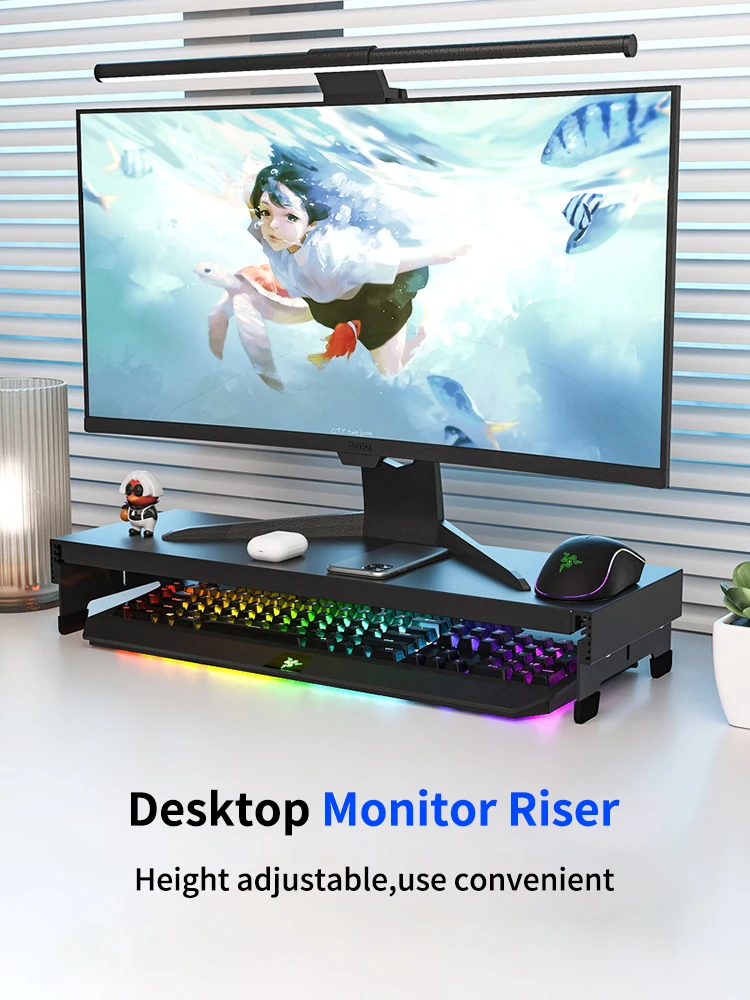 Highth Adjustment Monitor Stand With Storage Metal Laptop PC Computer Screen Riser Desktop Organizer Support Fast Shipping