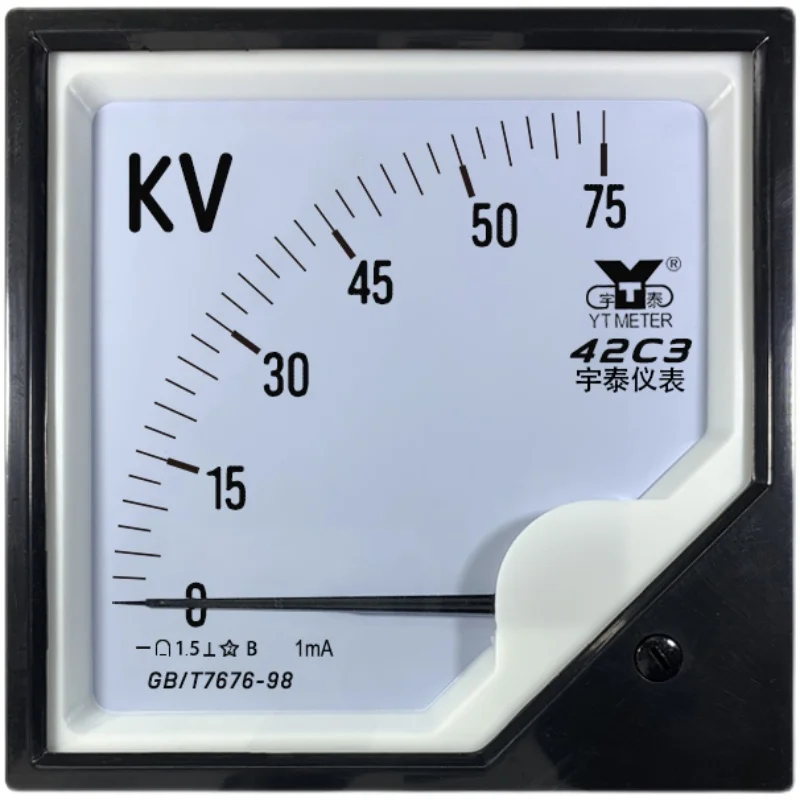 Customized 42C3 75kv/1mA DC Voltmeter High Voltage Voltmeter Indirect 42c20 120 * 120mm