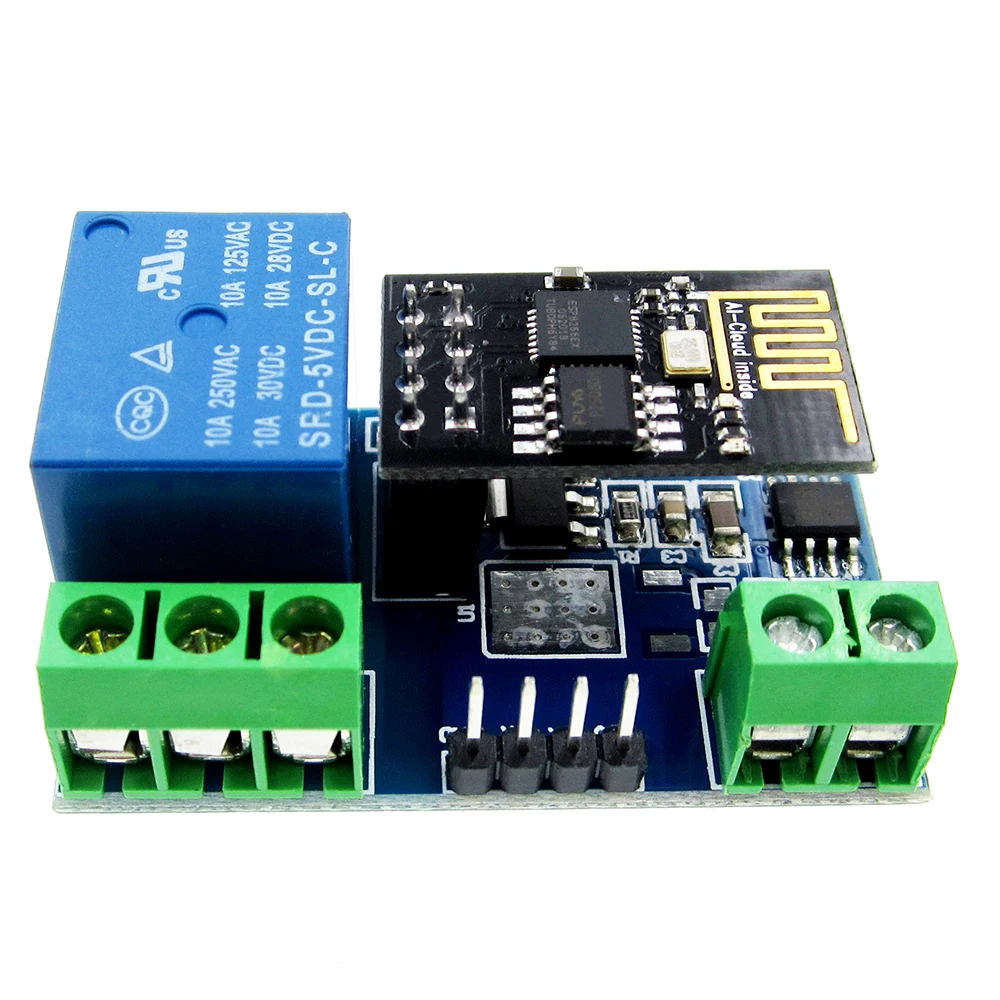 1pcs ESP8266 Esp01 ESP-01 Network Wireless WIFI Relay Module Internet Of Things IOT APP Controller Adapter Board 5V 10A DC 250V