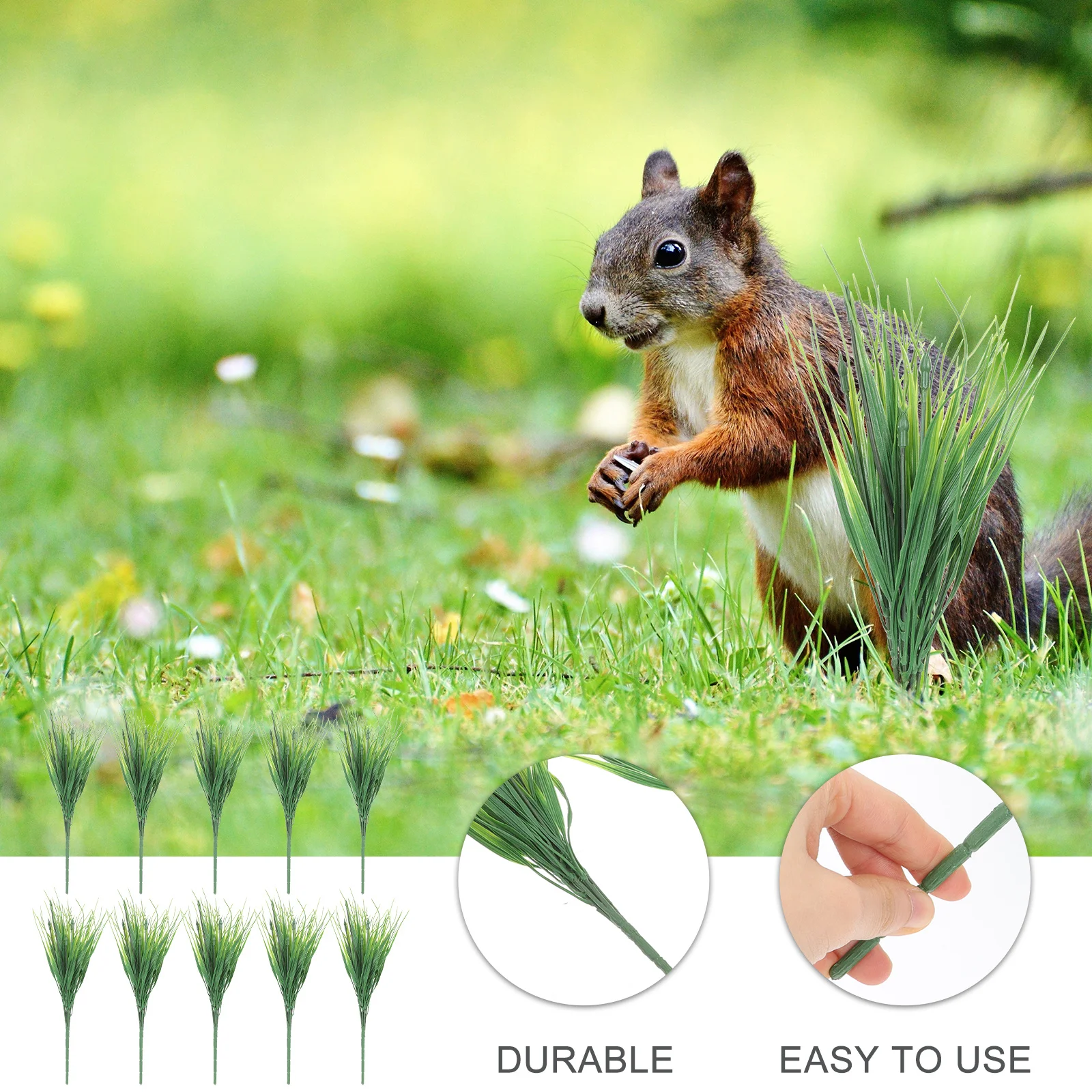 

10Pcs Simulation Grass Realistic Artificial Plastic Plants Decorative Fake Grass Bouquets for Flower Arranging DIY Table