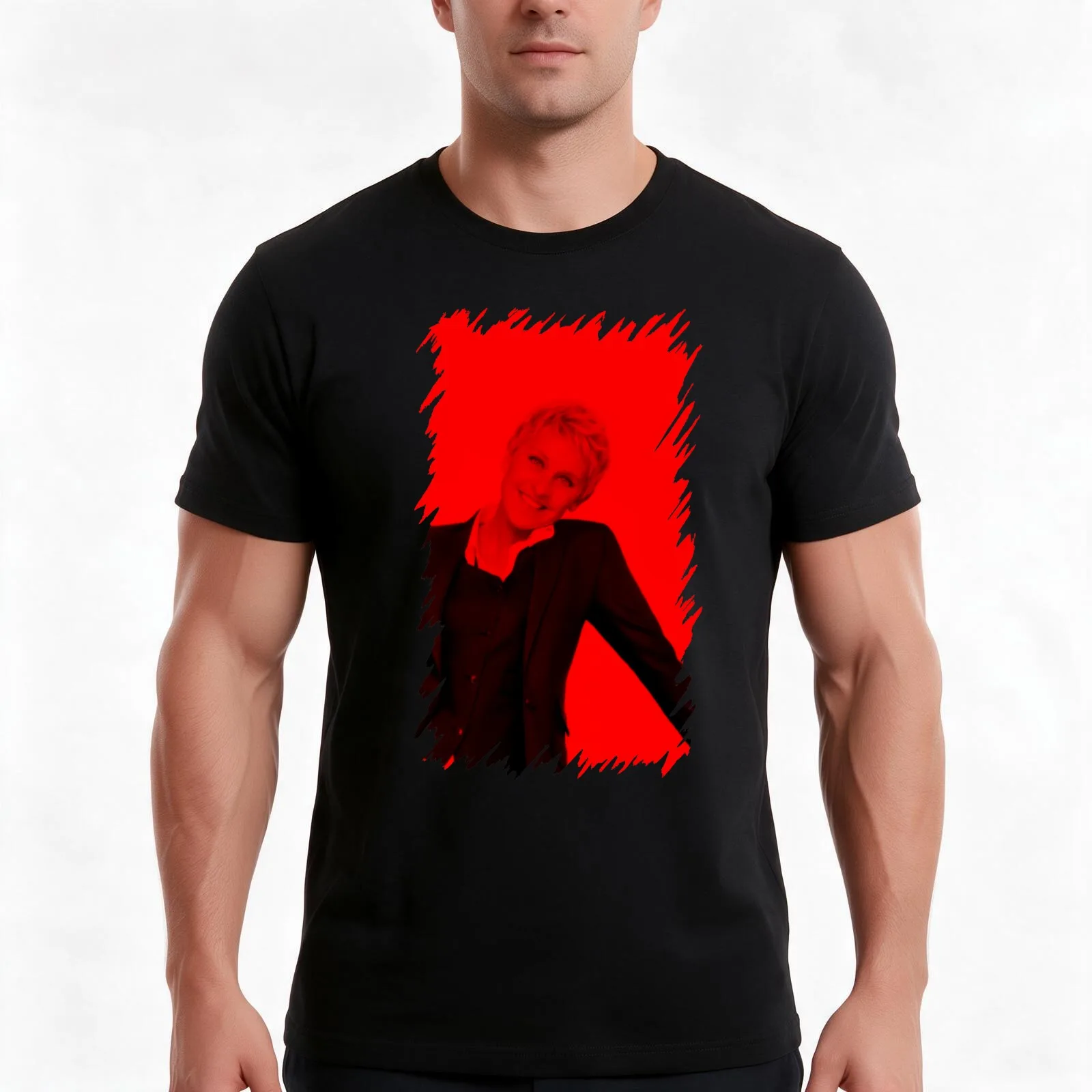 Ellen Degeneres - Celebrity T-Shirt, Summer Casual Cotton Tee, Oversized Streetwear Tops, Vintage Graphic Print, 100% Cotton