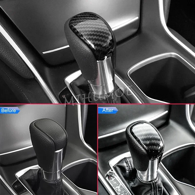 Gear Shift Knob Trim For Honda Accord 10th 2018 2019 2020 Carbon Fiber Interior Lever Accessories