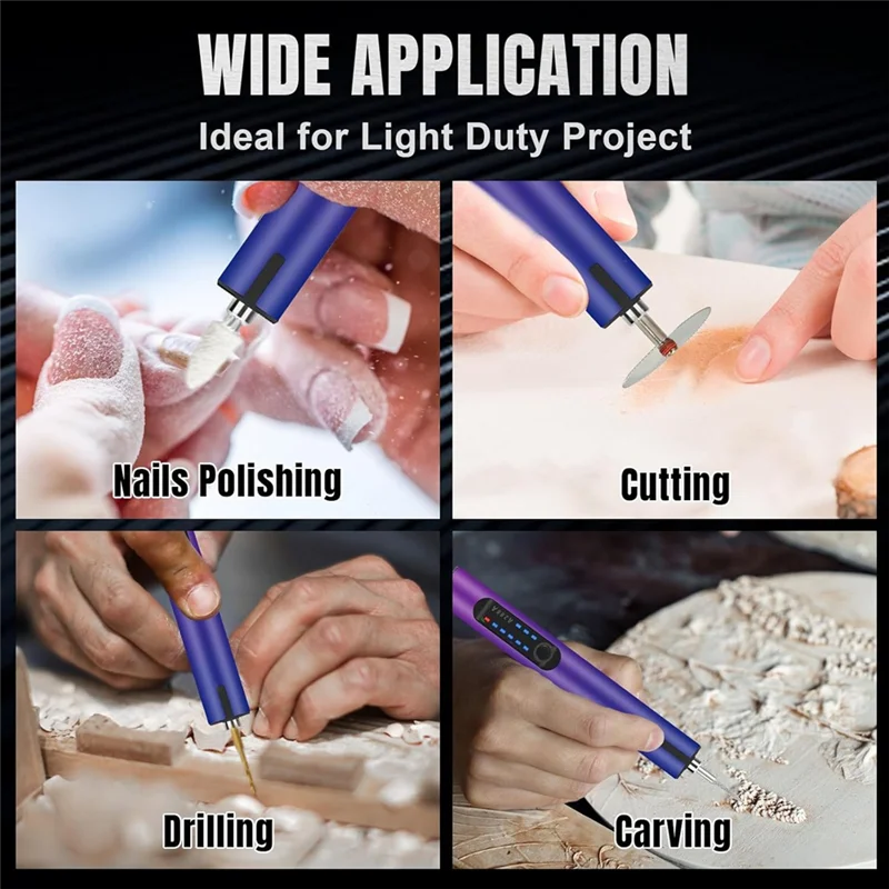 

AC88-USB Rechargeable Engraving Pen Engraver,Portable DIY Hand Drill For Jewelry Making,Metal Wood Stone Plastic Glass,Purple