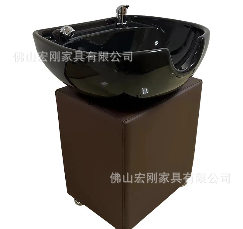 Beauty salon removable, shampoo, hair salon lying flat beauty flush basin, leather ceramic basin flush