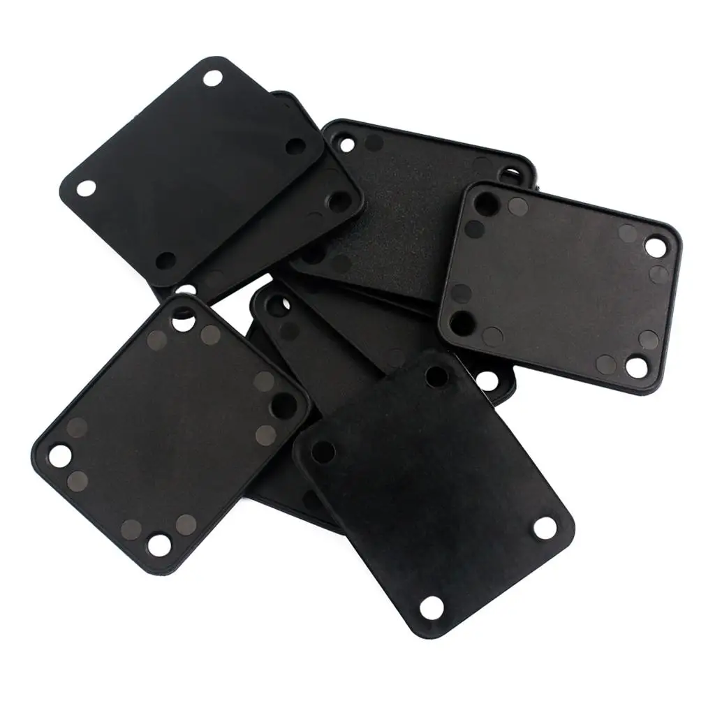 4 Holes Black Plastic Neck Plate Gasket Protective Pad Accessory for Guitar Bass Corrosion and Damage Prevention