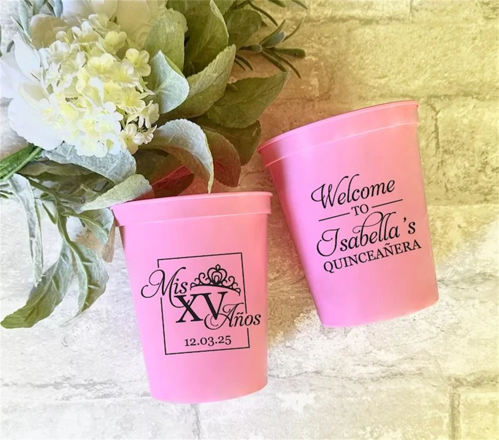 Personalized Stadium Cups, Custom Plastic Cups, Wedding Cups, Monogrammed, Stadium Party Cups, Personalized Plastic Cups, Weddin