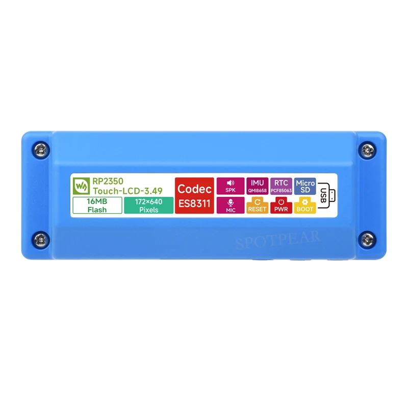 Raspberry Pi Pico 2 RP2350B Placa de desarrollo TouchCree capacitiva de 3,49 pulgadas Pantalla LCD de 3,49 pulgadas 172 × 640