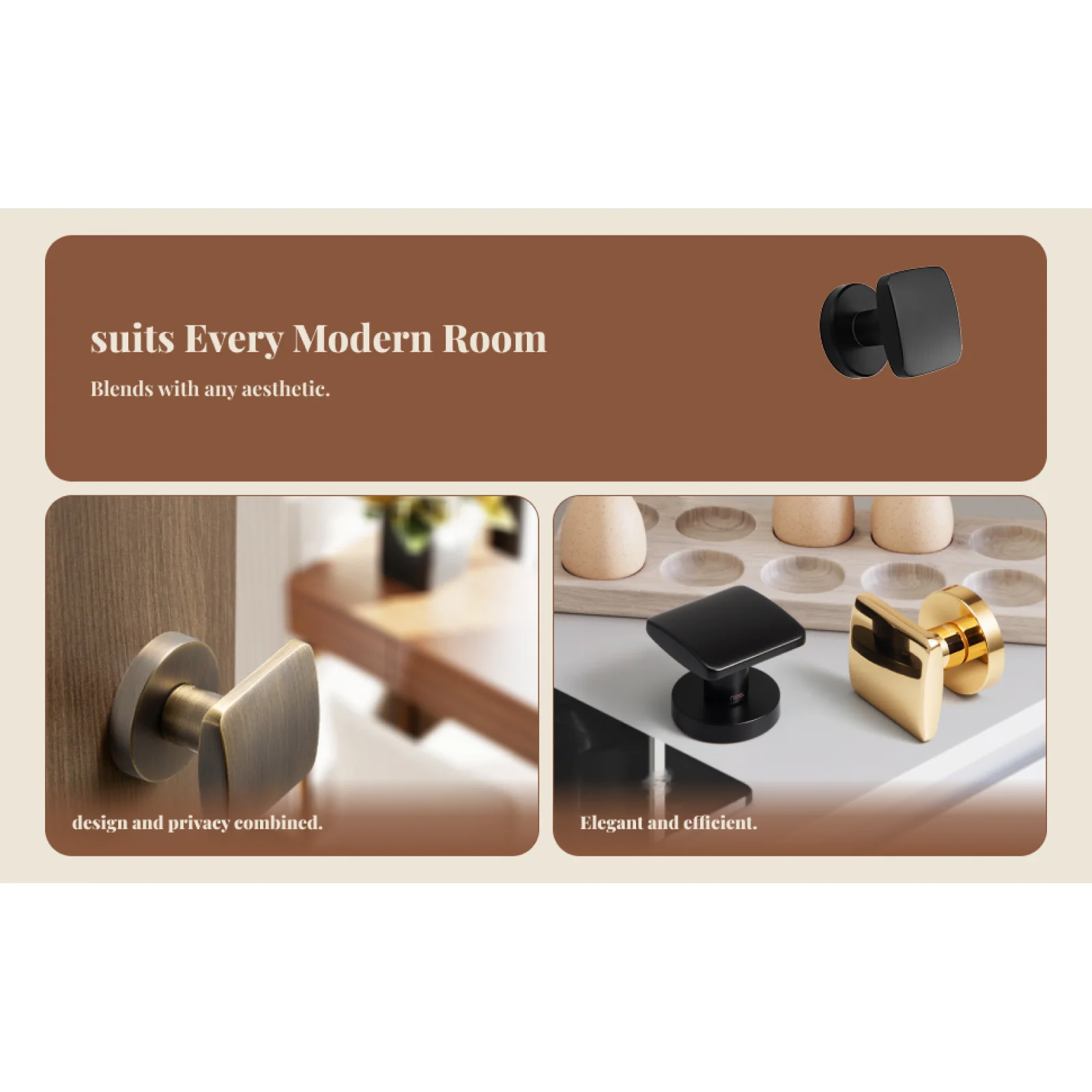 

Stylish Square Door Lock Set for Home Interior - Effortless Setup