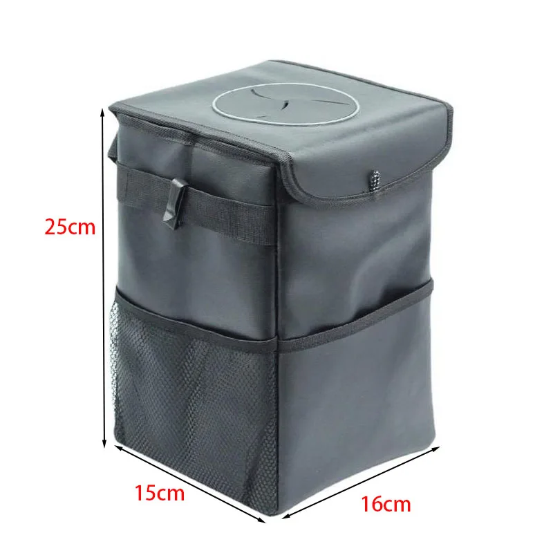 Waterproof Car Trash Can Bin Dump Storage Portable Multifunction Organizer Garbage Closeable Foldable Interior Auto Accessories