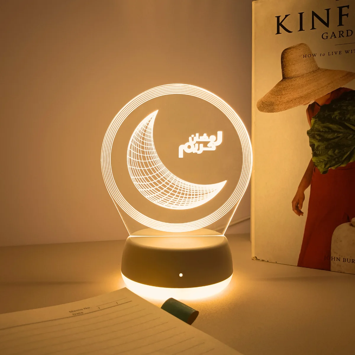 

1 шт. светодиодный ночник в форме лунного орела, ночное освещение, теплый свет с переключателем, источник питания USB, подходит для спален.