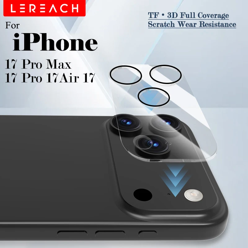 Lereach for iPhone 17 Pro Max 17 Pro 17 Air Tempered Glass Camera Lens Protector Scratch Resistant High Transparency