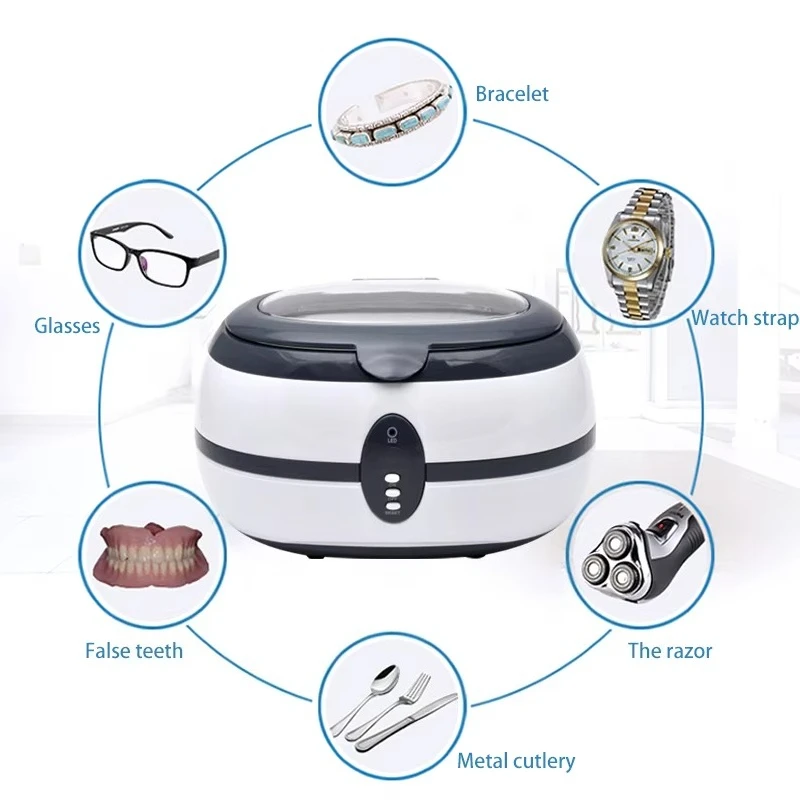 Ultrasonic Cleaner Ultra Sonic Bath Cleaner Mouth Guards Jewelry Watch Glasses Razor Dental Ultrasound Cleaning Machine Cleaner