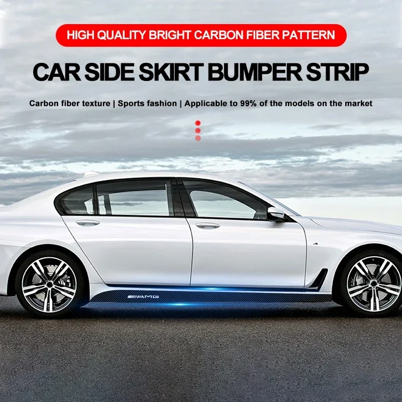 2 قطعة باب السيارة الكربون الجانب تنورة عتبة شريط ملصق الشارات التصميم لمرسيدس بنز C63 W117 Cla45 W205 W212 A45 X156 Gla45 AMG