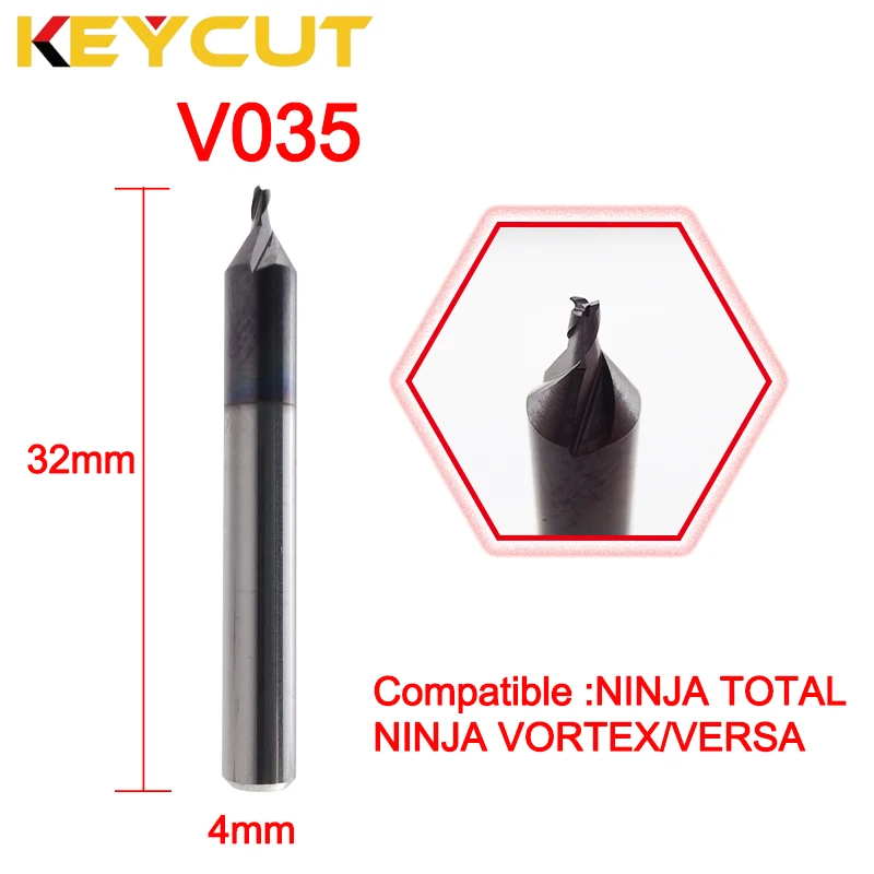 

Keyline Milling Cutter V035 in Carbide Fits KEYLINE NINJA TOTAL Keyline Vortex KEYLINE Versa Key Machine Aftermarket