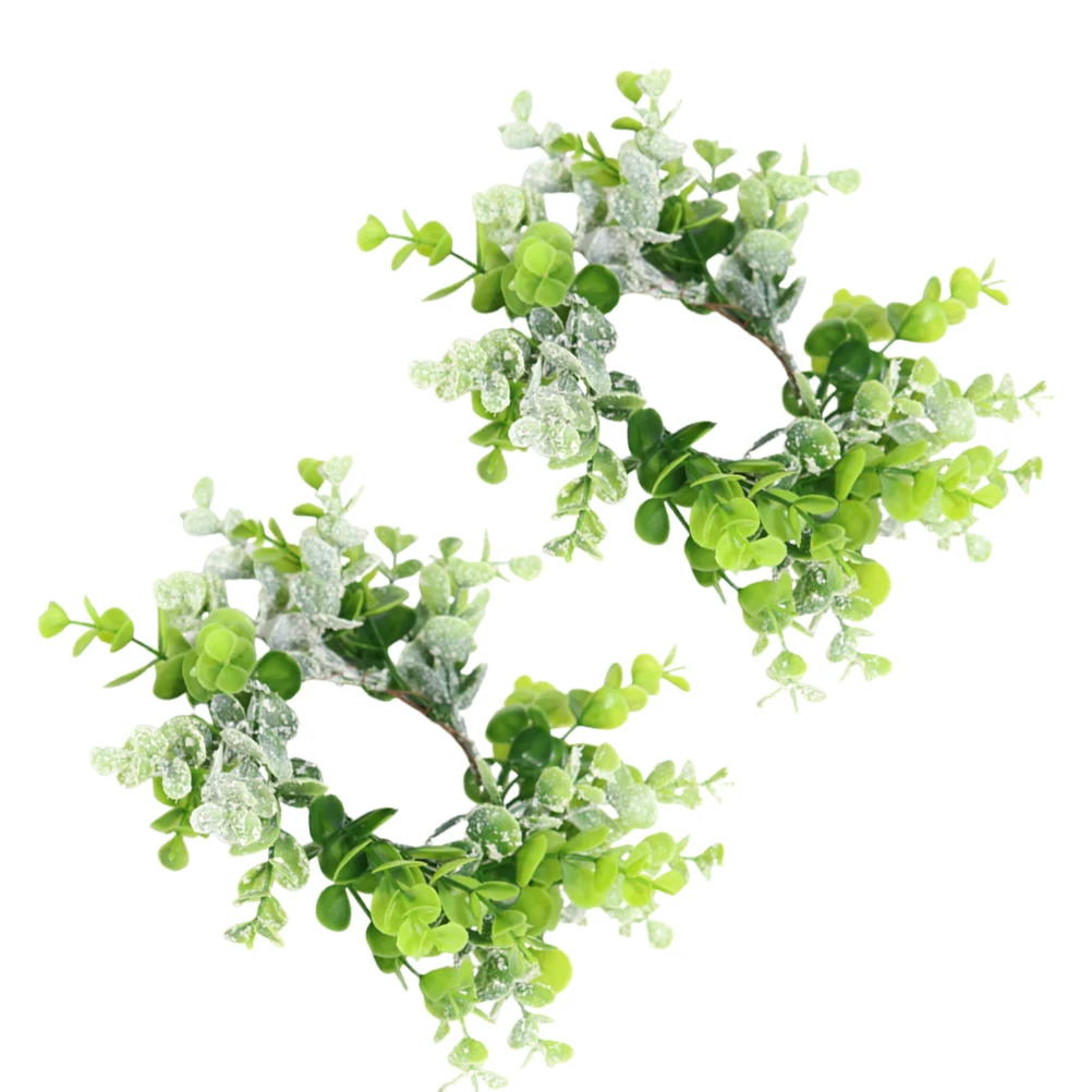 

2Pcs Rings Artificial Eucalyptus Greenery Wreath Decor Christmas Easter Home Party Table Centerpiece Farmhouse Rustic