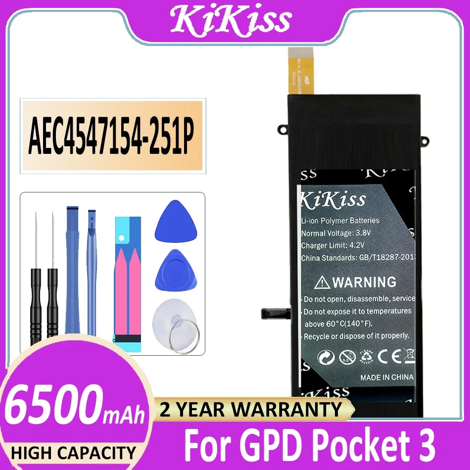 

KiKiss Battery AEC4547154-251P AEC4547154251P 6500mAh for GPD Pocket 3 Pocket3 P3 Laptop battery Batteries