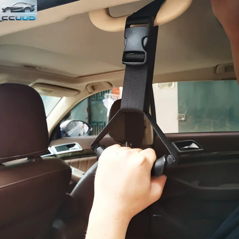 Ergonomic Car Door Handle Assist for Elderly &Disabled -Adjustable Nylon Hand Strap with Secure Buckle,Interior Safety Accessory