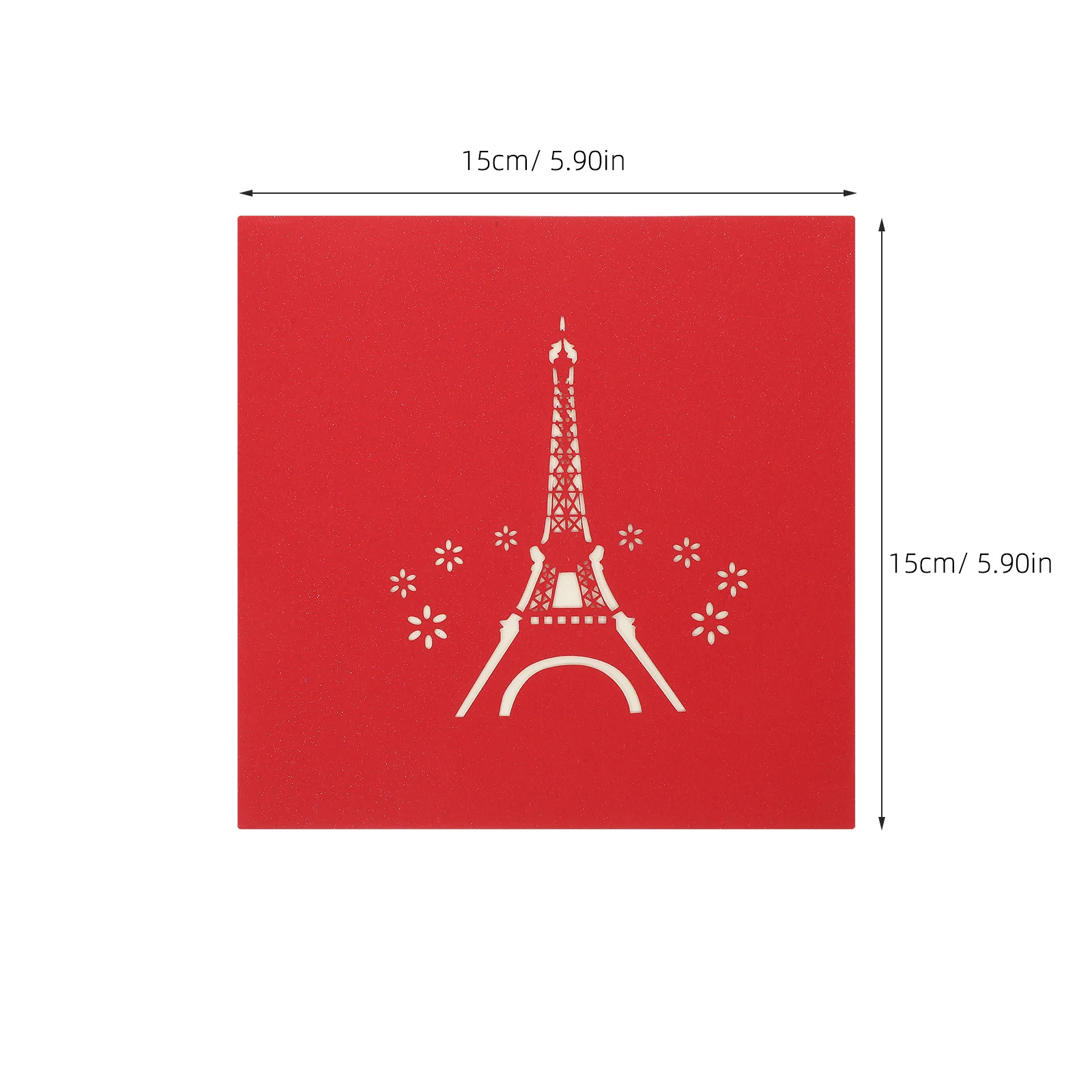 1Set Glowing Music Light Greeting Card 3D Birthday Blessing Card Eiffel Tower Pop-Up Three-Dimensional Creative Gift