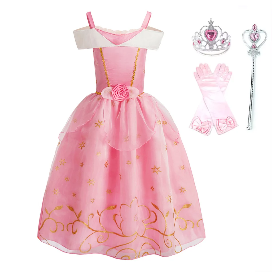 Kinderen prinses kostuum partij fancy bloem vestido nieuwe 2024 kerst verjaardag carnaval aankleden Rapunzel Belle vermomming japon
