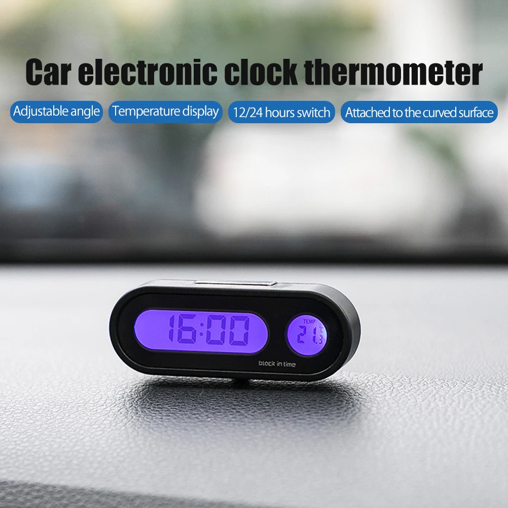 

2 in 1 Car Clock Thermometer LED Backlight Car Interior Decor Thermometer Clock Car Dashboard Clock Car Clock Thermometer