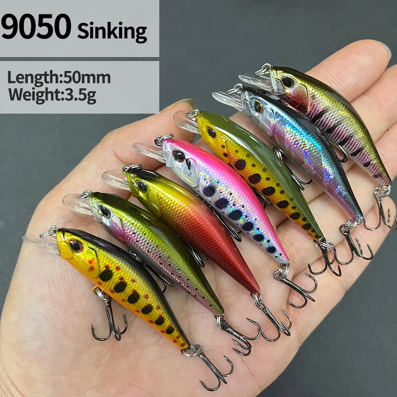 

50mm 3.5g Mini Sinking Minnow Lure Trout Bass Freshwater Artificial Hard Baits Pesca Wobbler Jerkbait Swimbait Fishing Equipment