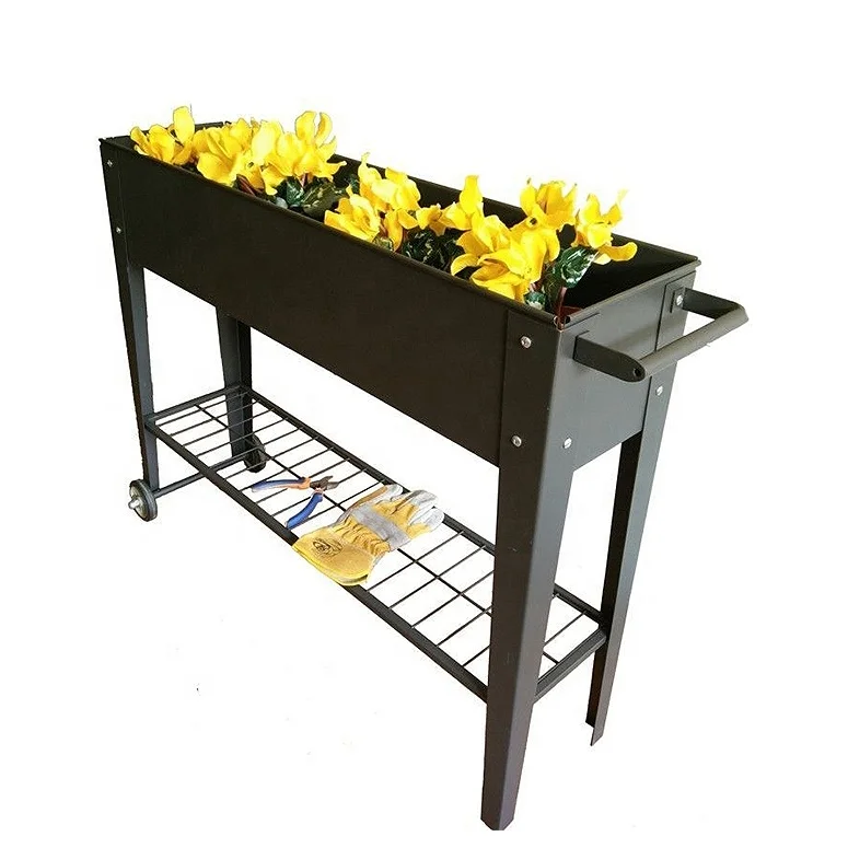 VERTAK Garden Raised Plant Bed Patio Elevated Rectangle Vegetable Metal Planter Bed
