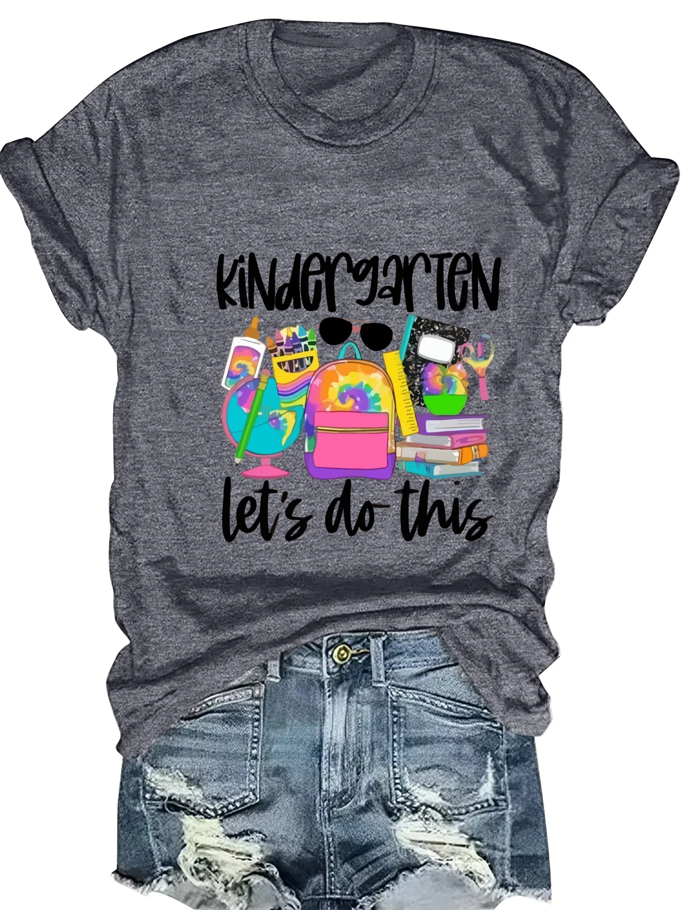 

Модная женская футболка с геометрическим принтом и круглым вырезом, короткий рукав, стильная повседневная футболка с принтом