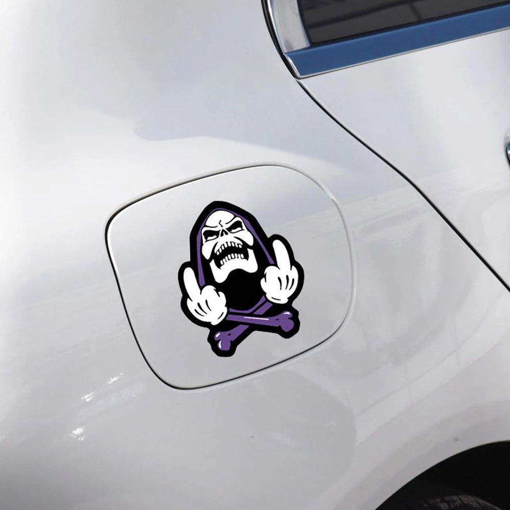 Cartoon Skeleton Gesture Reflective Stickers Motorcycle Electric Car Helmet Scooter Car Body Window Windshield Fuel Tank Decals view 6