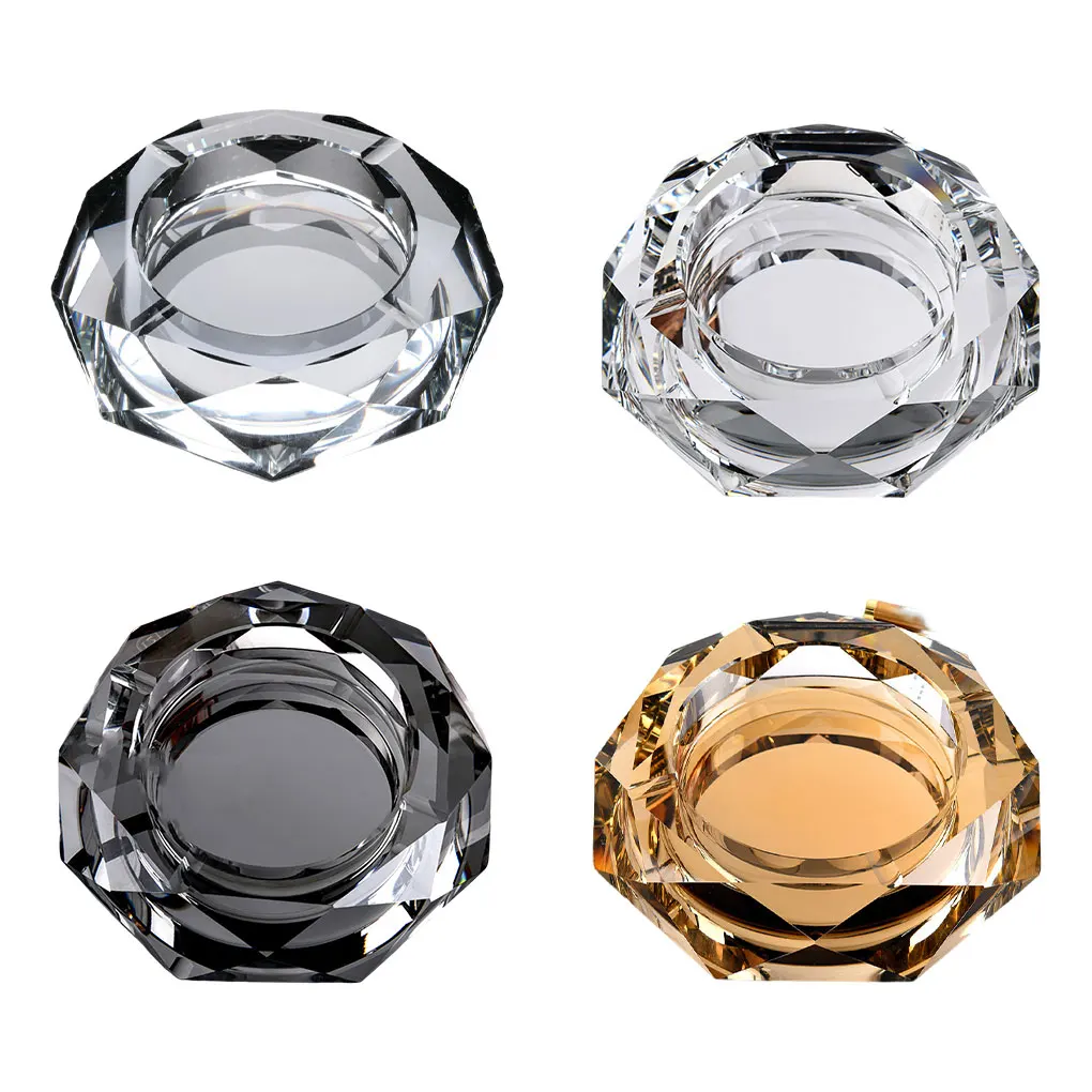 Transparent Crystal Ashtrays Cigar Portable Car Ash Tray Holder Trays Accessories for Home Office Decoration Gift