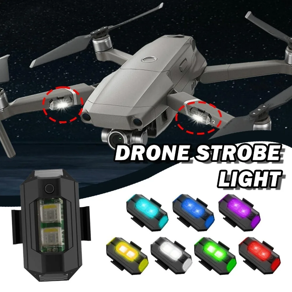 Portable Manual Switch Drone Strobe Light USB Charging Emergency Flash Warning Light Seven Colors Signal Lamp