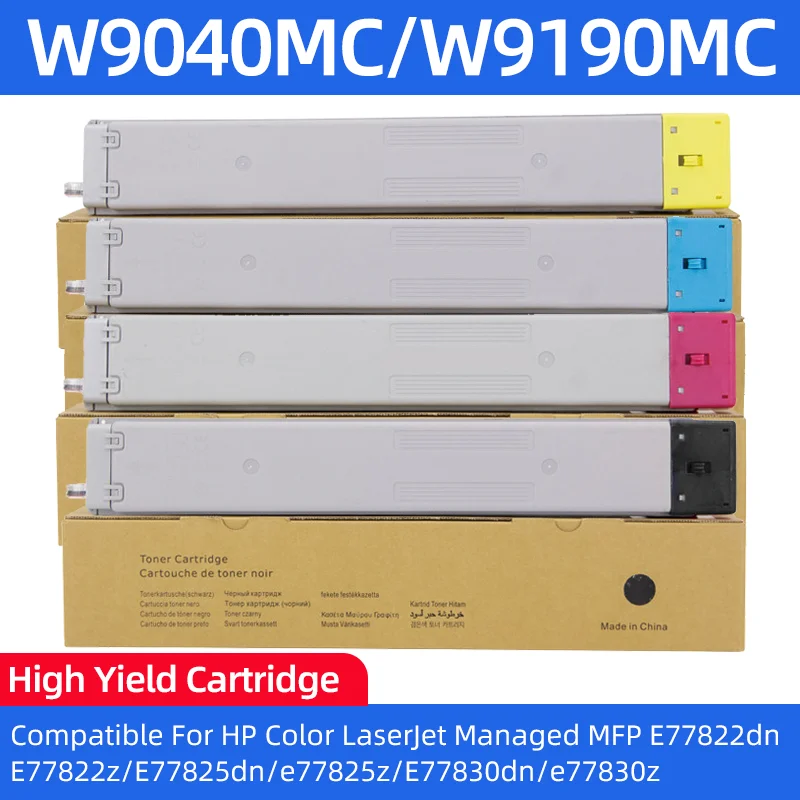 

W9040MC W9041MC W9190MC Toner Cartridge Compatible for HP Color LaserJet MFP E77822dn E77822z E77825dn E77825z E77830dn Printer