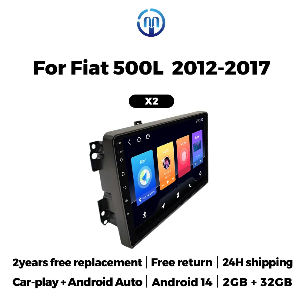 MEKEDE Auto Radio GPS Multimedia-Player für Fiat 500L 2012 - 2018 Android Intelligente Fahrzeug-Haupteinheit Carplay Stereo-Bildschirm