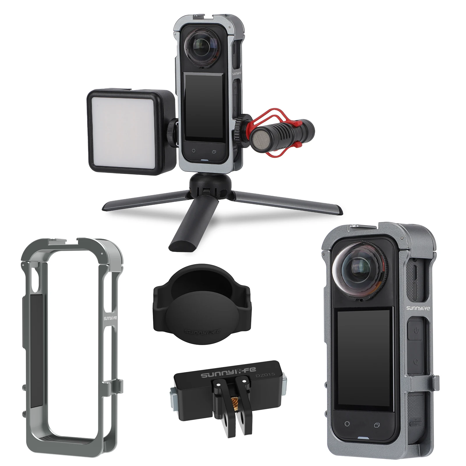 

Sunnylife Rabbit Cage Aluminum Protective Case for Insta360 X5 Metal Frame Expansion Adapter Mount Lens Cover Camera Accessories