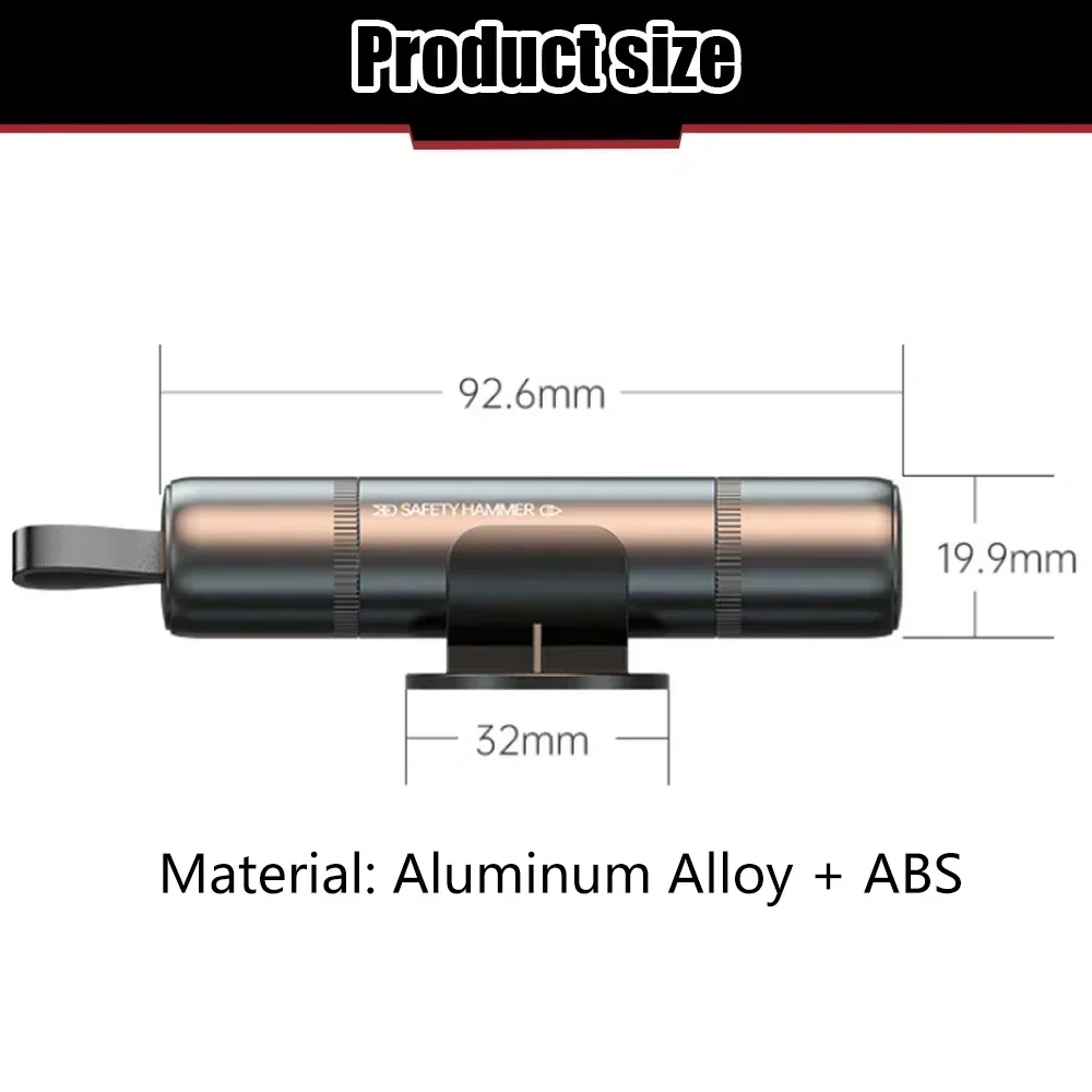 New 2 In 1 Car Safety Hammer Mini Vehicle Interior Accessory with Seat Belt Cut Tool Glass Window Breaker Car Emergency Tool Kit view 6
