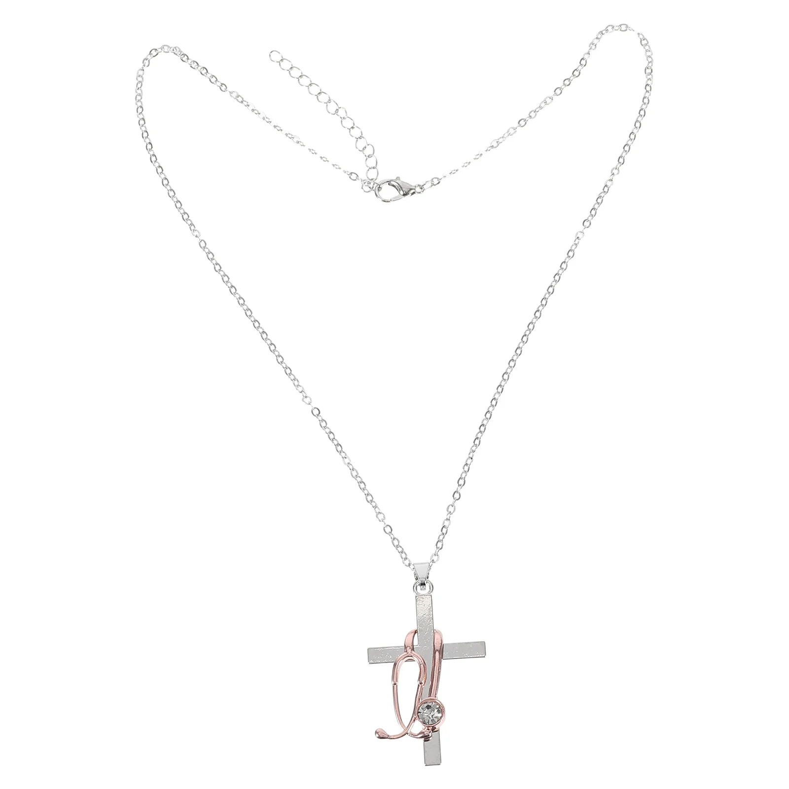 

Stethoscope Pendant Necklace Nurse Charm Care Medicine Jewelry Alloy Doctor Nursing