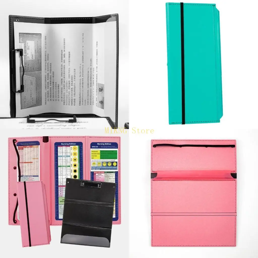 

Складной буфер обмена для медсестры Складной буфер обмена Карманный блокнот для письма с резинкой Складная папка для документов