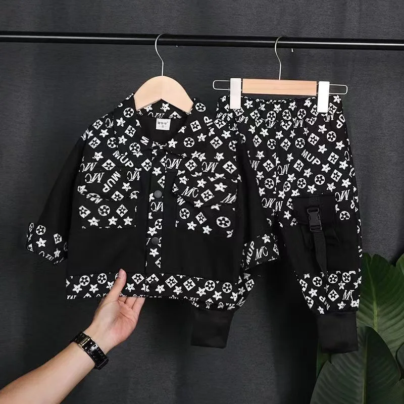 18M-5T ربيع الخريف الأطفال أطفال بنين أزياء معطف غير رسمي السراويل مجموعات الدعاوى