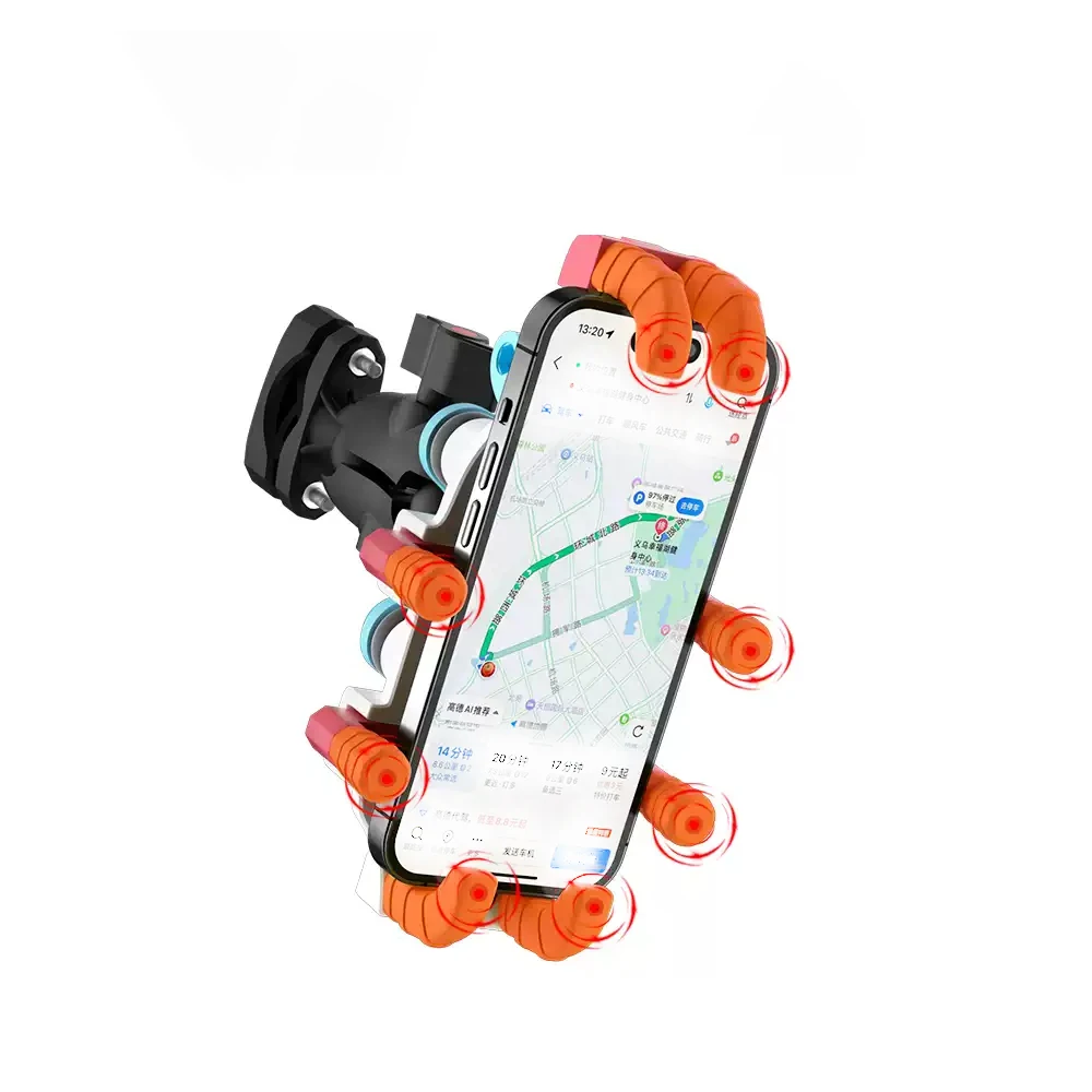 360 ° Adjustment Motorcycle Riding GPS  Bracket Electric Bike  Bicycle Motorbike Handlebar Phone Holder Stand Mount Shock Absorb view 4