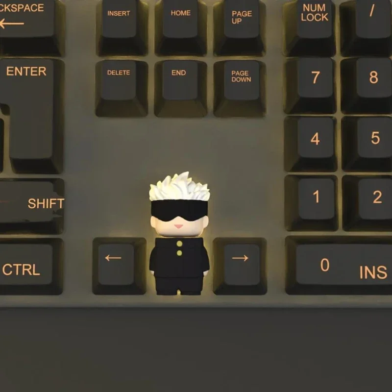 Satoru Gojo Keycaps Custom Cartoon Anime Resin Point Keycap Cute Original Artisan Design Up and Down Keys Cap for Gamerskeyboard