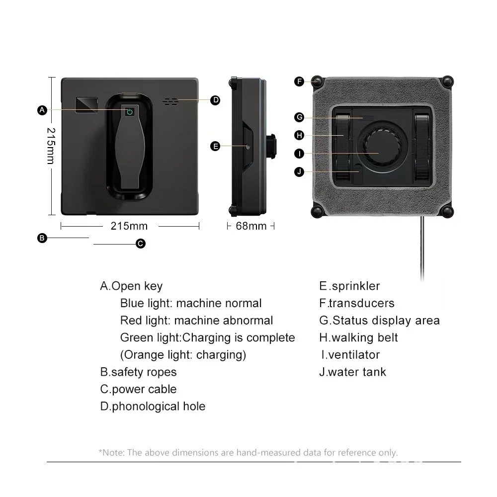 Robot per la pulizia delle finestre Doppio spruzzo d'acqua, Robot per la pulizia delle finestre per pavimenti in vetro domestico, Lavavetri anticaduta con telecomando APP