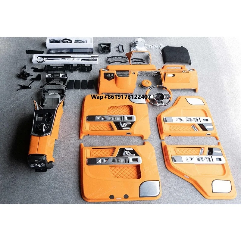 طقم الكسوة الداخلية باللون البرتقالي المباشر من المصنع لتعديلات مخصصة فاخرة G350 G500 G63 W463 إلى W464 #1