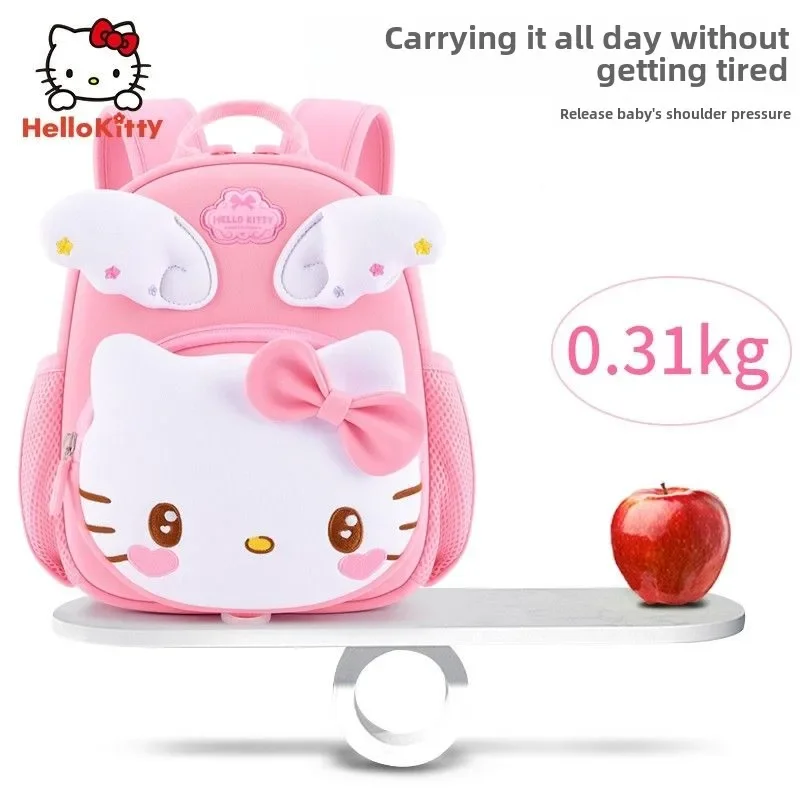 Miniso mochila anti-perda para meninas crianças rosa hello kitty bolsa escolar infantil tamanho mini com designer de luxo kawaii portátil