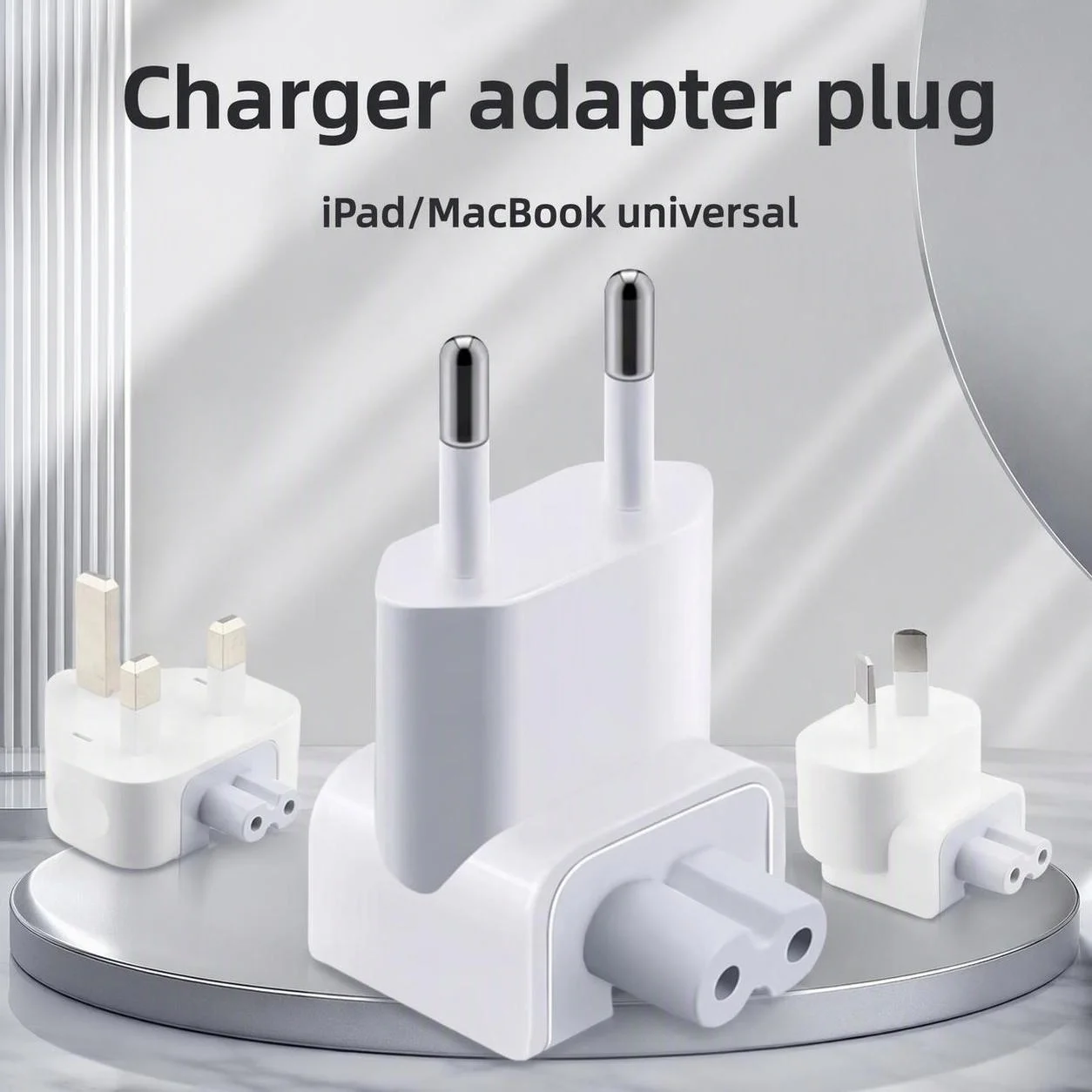 World Travel Plug Set, EU US UK AU Interchangeable Adapter Tips for Apple MacBook Pro Air Charger